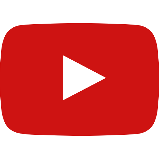 A red youtube logo on a white background.