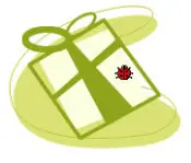 A gift box icon in green and yellow color